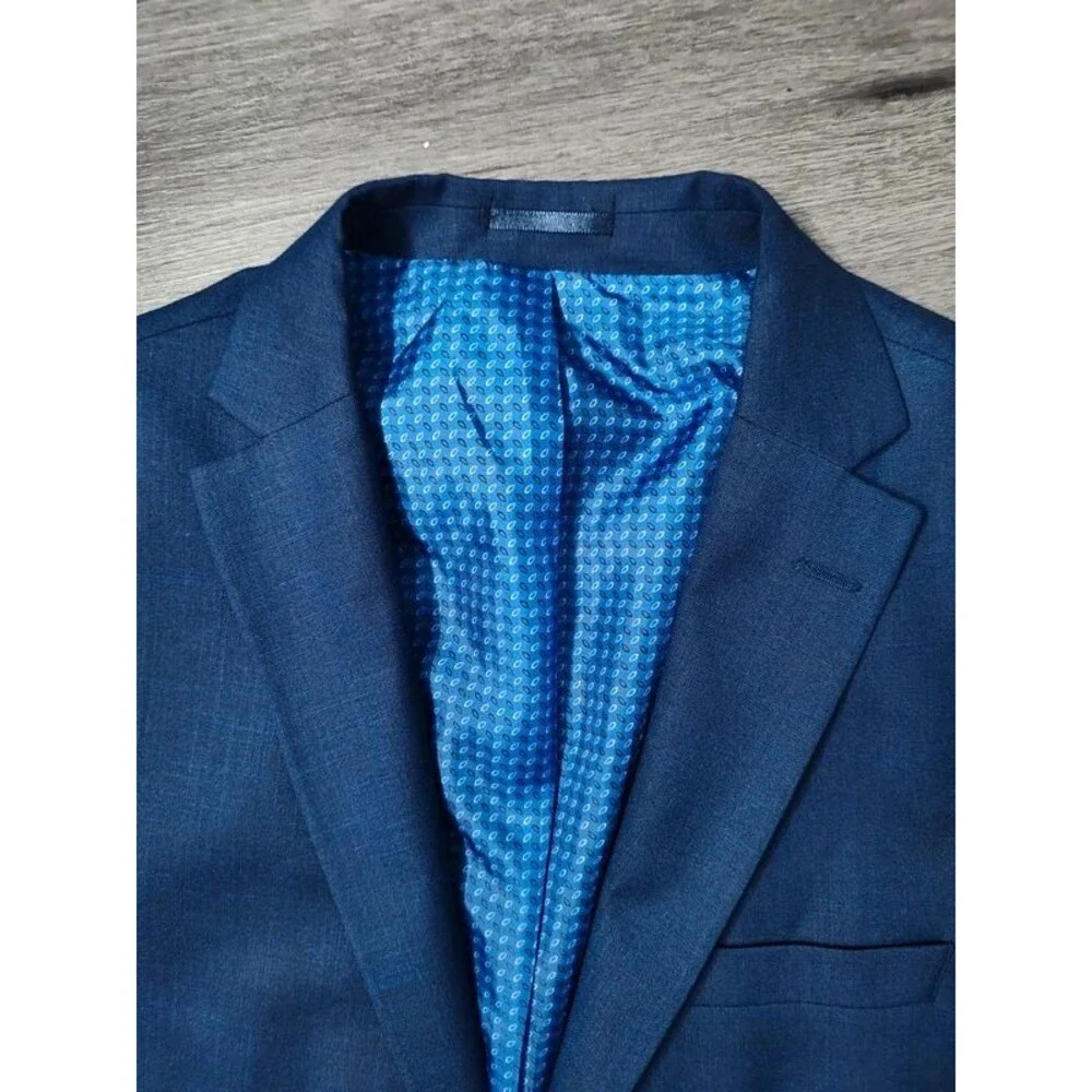 Giorgio Sanetti 44R men's tailored two button blazer suit jacket navy blue new